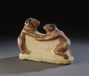 アビドス、エジプト、中王国のレスラーの小像、紀元前2181-1786年（石灰岩）